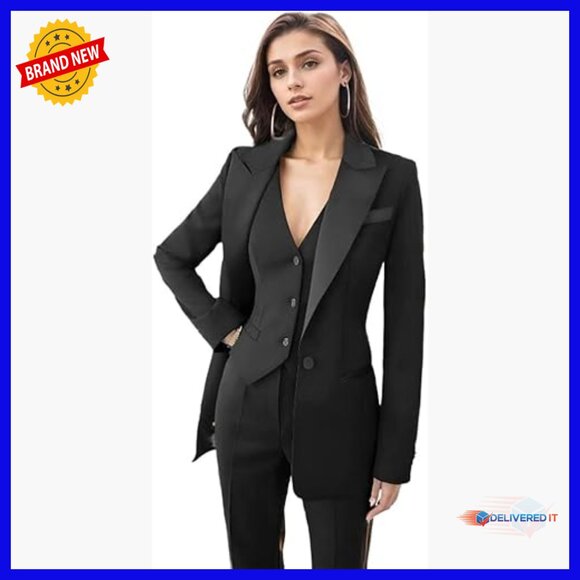 Jackets & Blazers - Women's 3-Piece Suit Set Blazer Pants Vest Business Professional Outfit